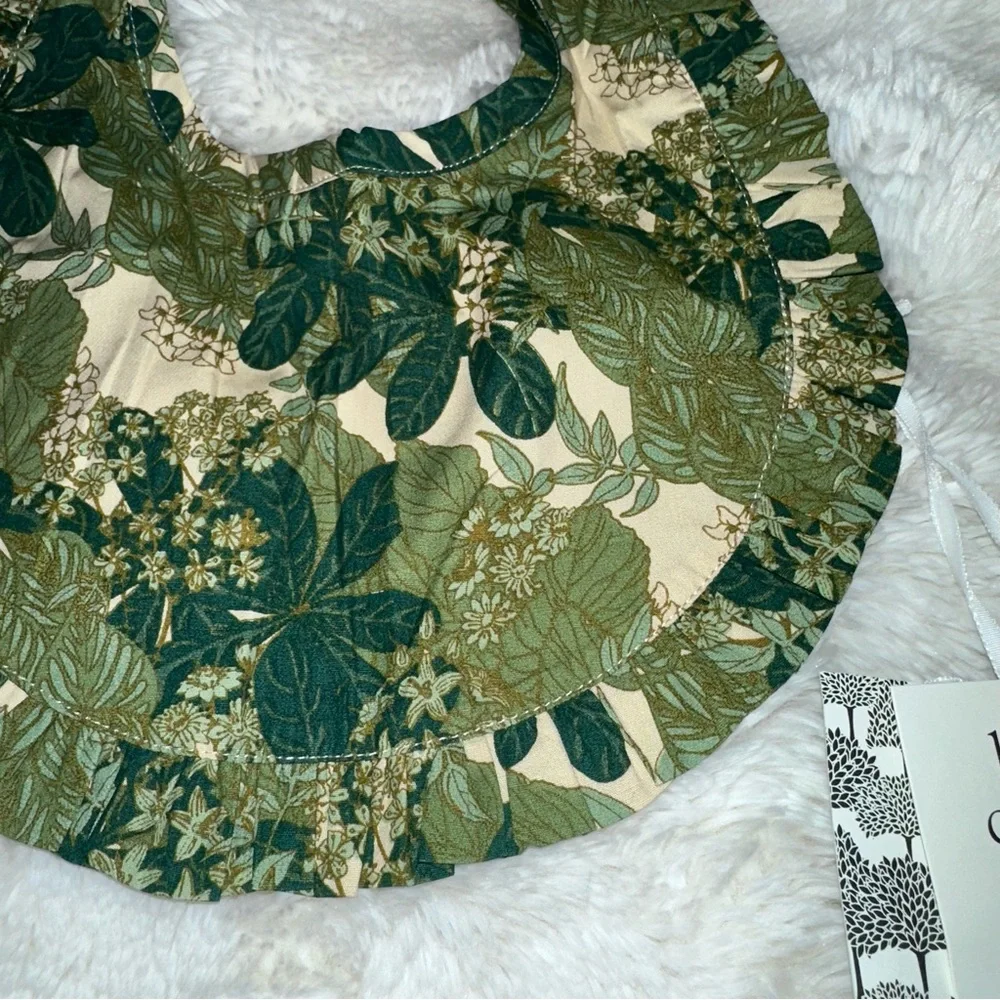 HTF! NEW Kate Quinn Organic Cotton Ruffle Baby Bib Endive Goldilocks Floral CUTE